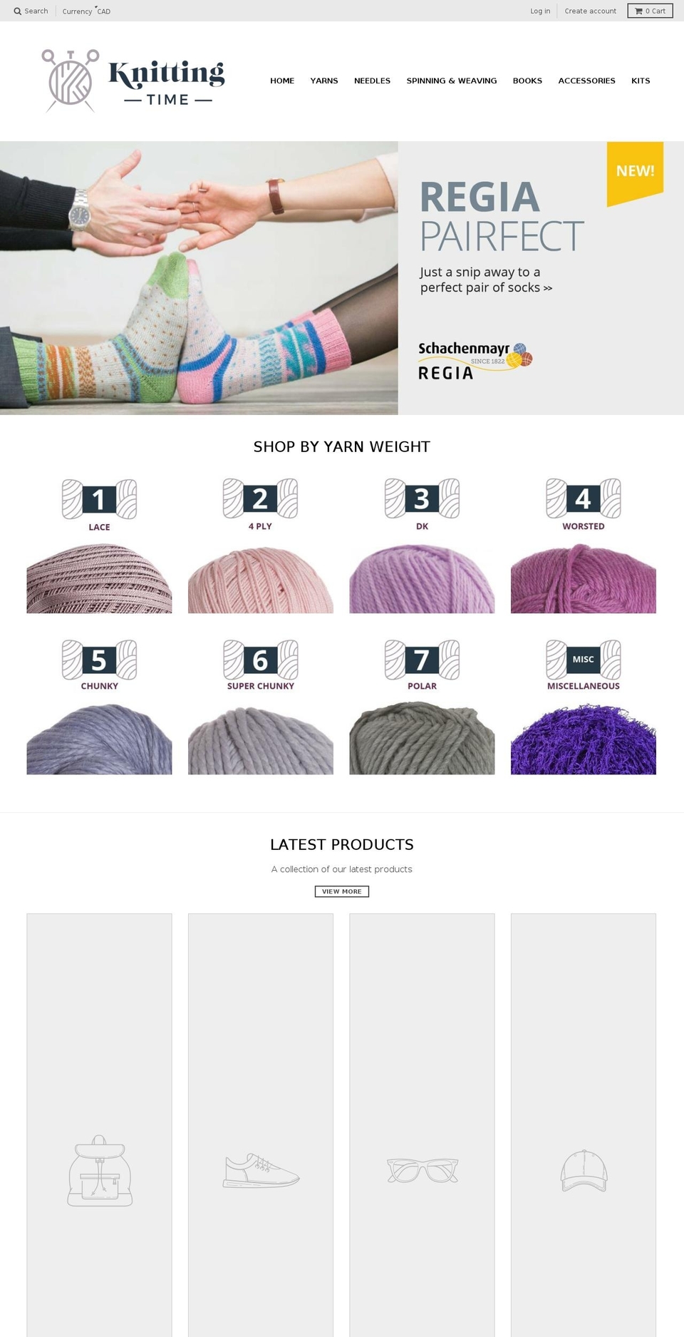 knittingtime.com shopify website screenshot