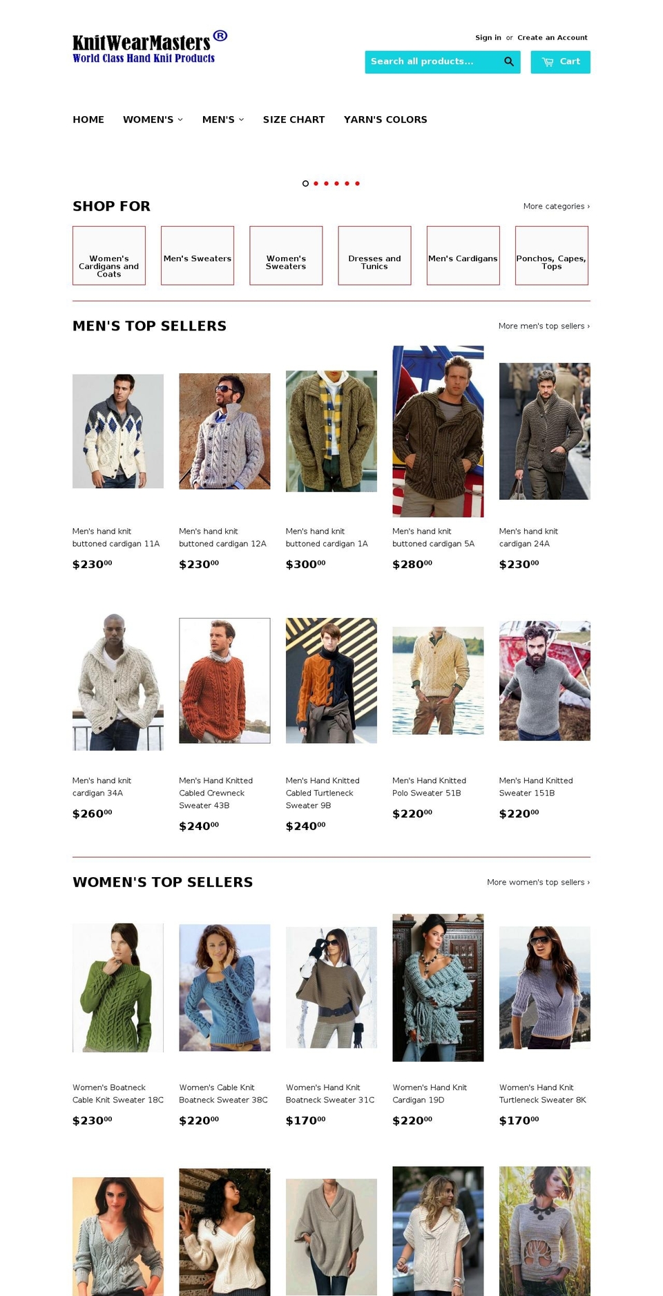 knitwearmasters.com shopify website screenshot