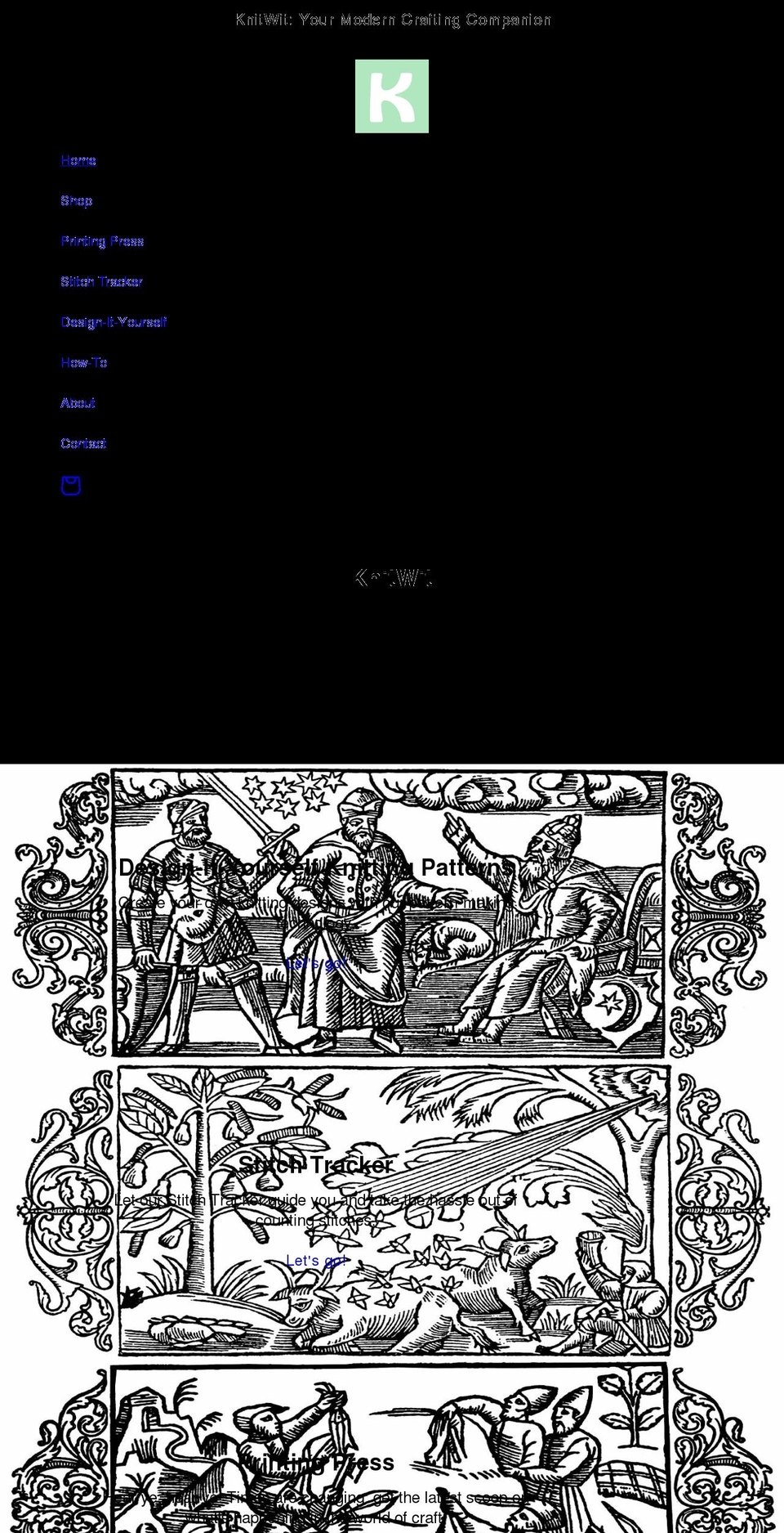 knitwitcrafts.com shopify website screenshot