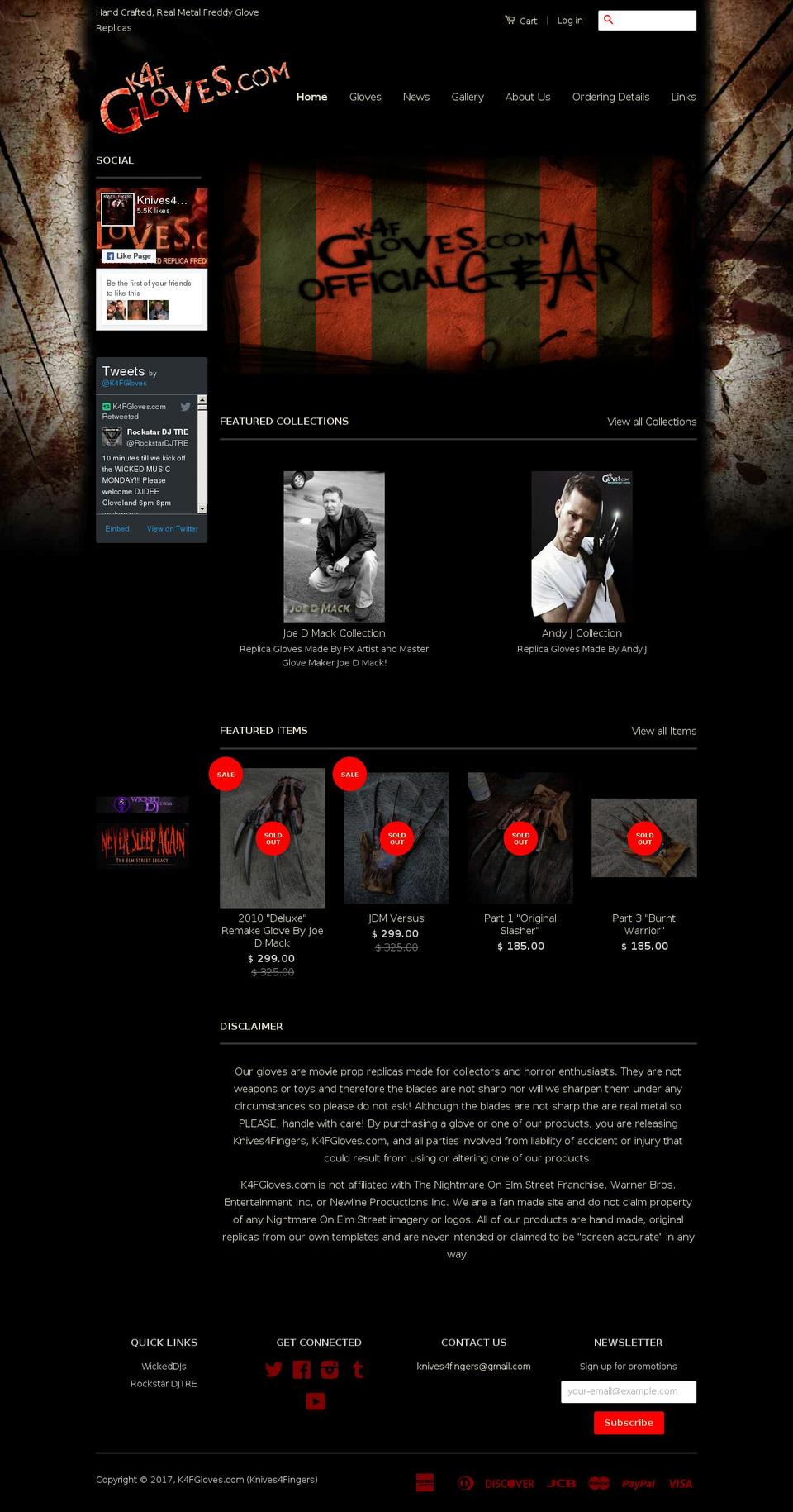 knives4fingers.com shopify website screenshot