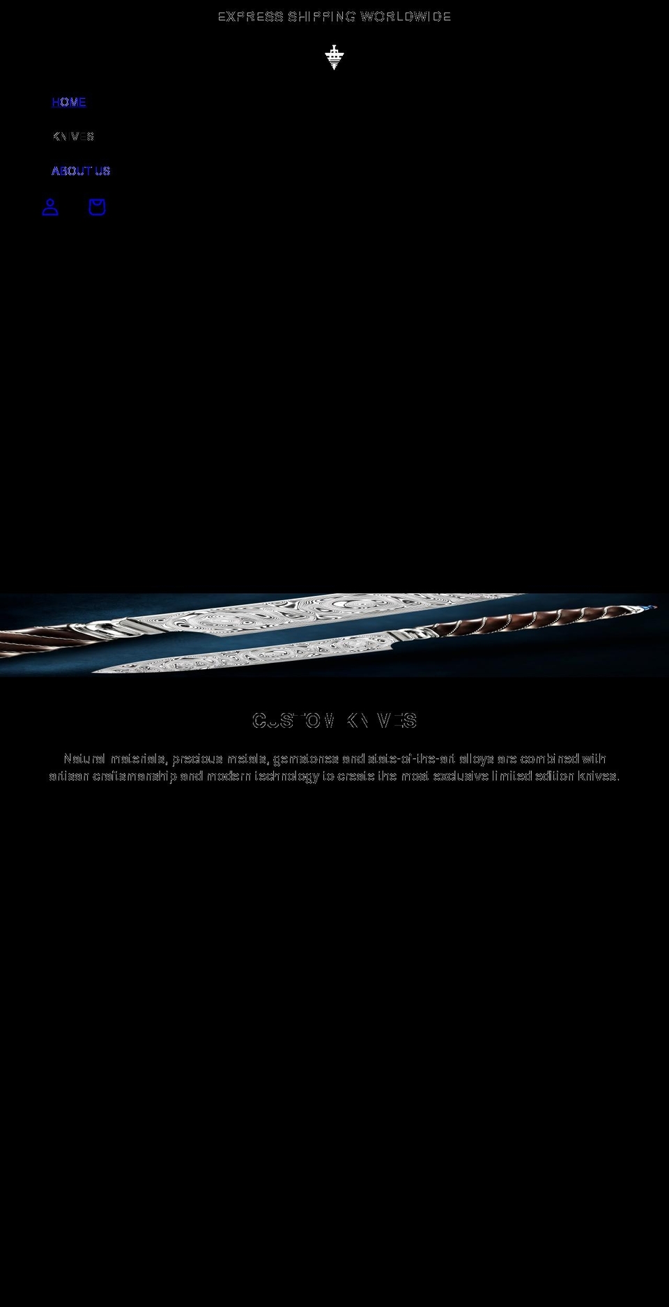 knivescustom.com shopify website screenshot