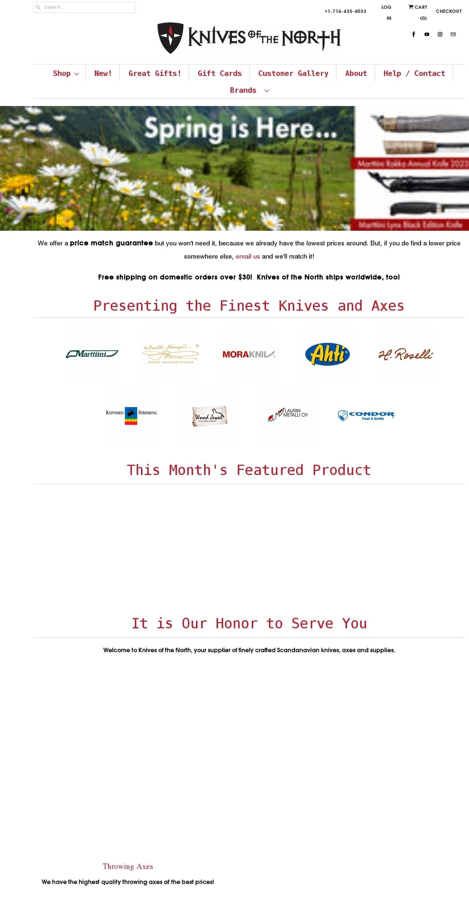 knivesofthenorth.com shopify website screenshot