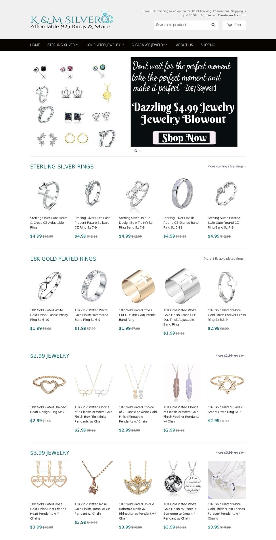 knmsilver.com — Shopify storefront screenshot