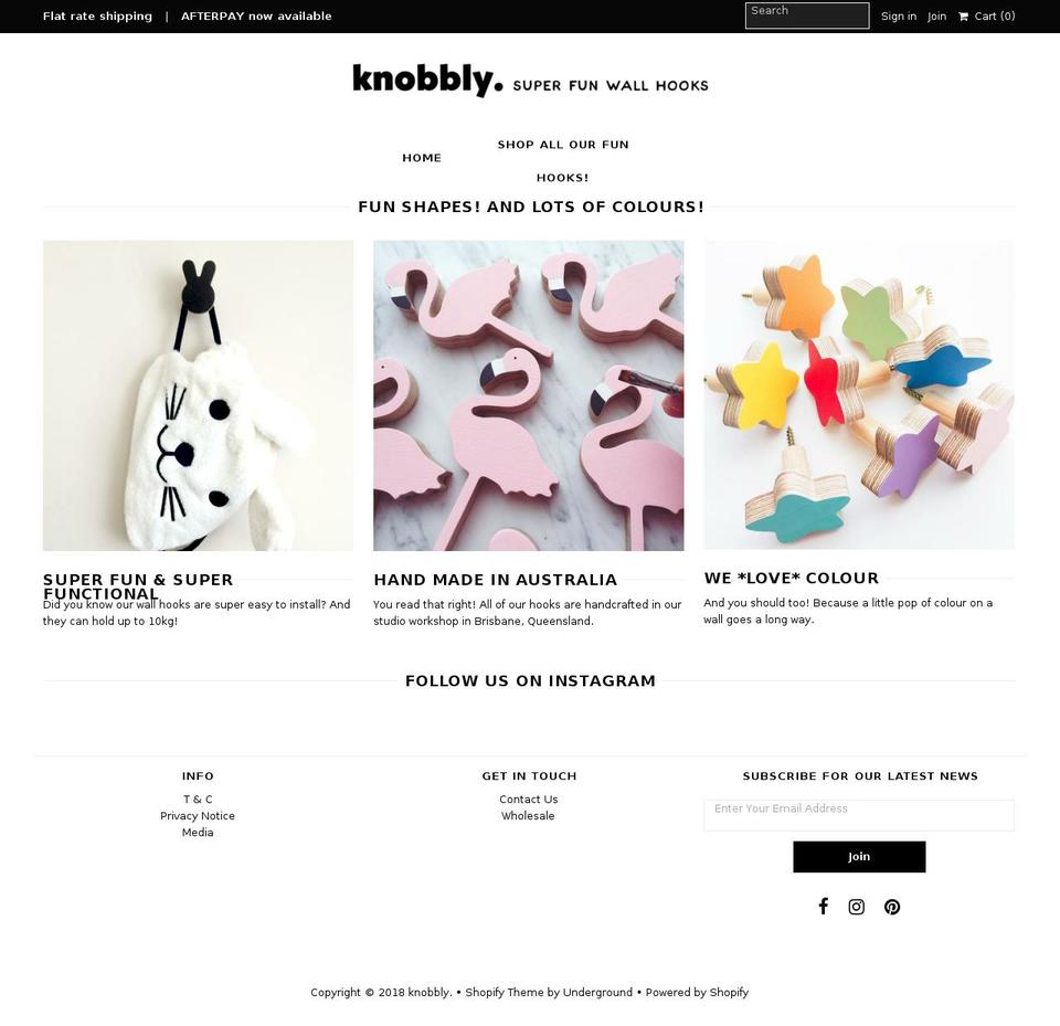 knobbly.com.au shopify website screenshot