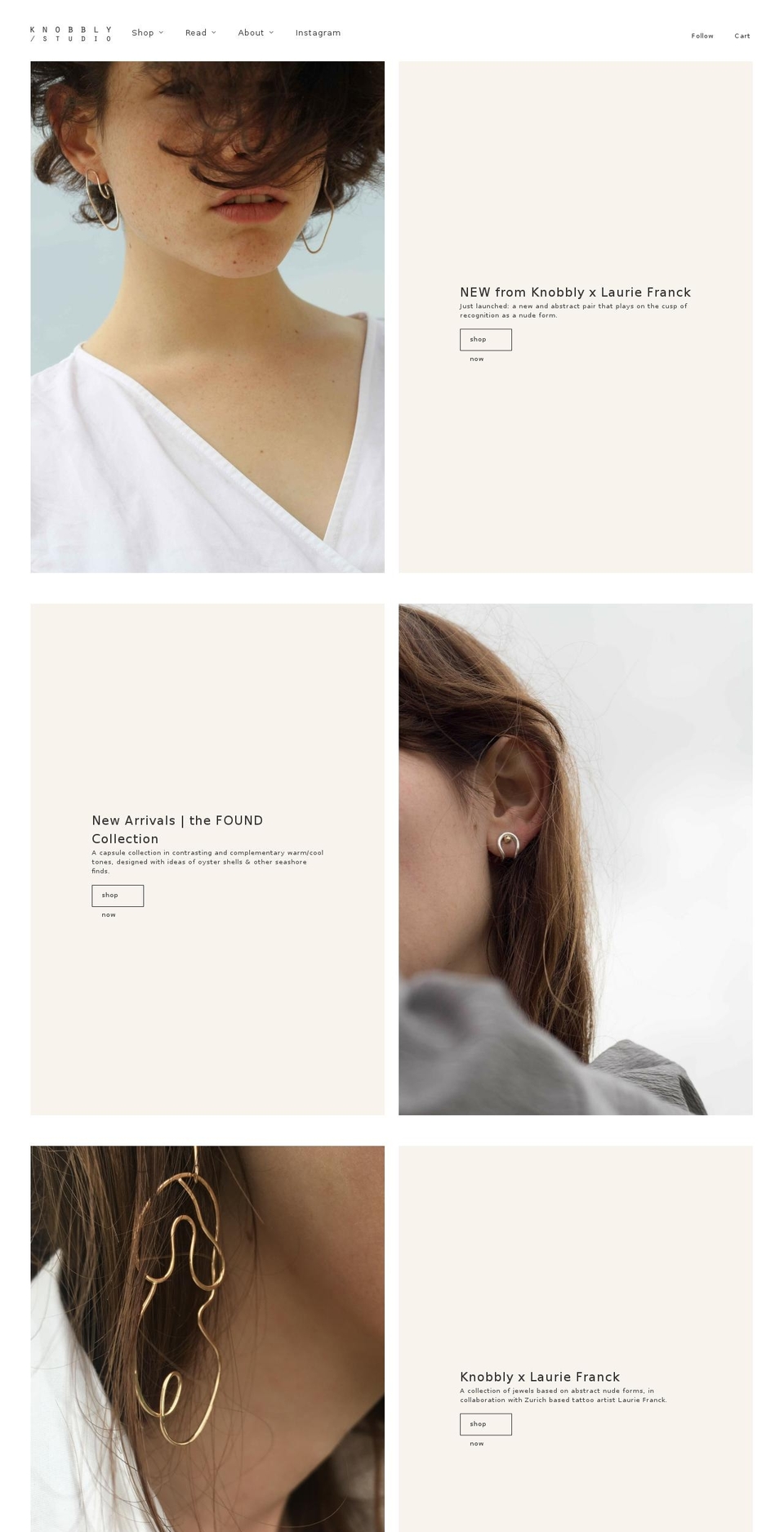 knobblystudio.com shopify website screenshot