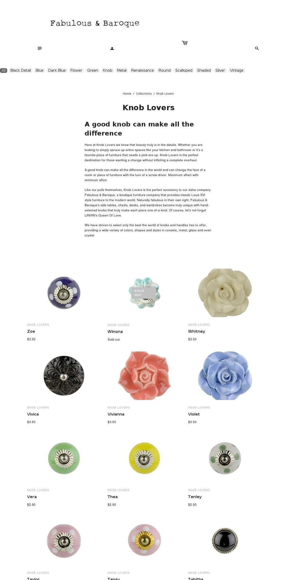 knoblovers.com — Shopify storefront screenshot