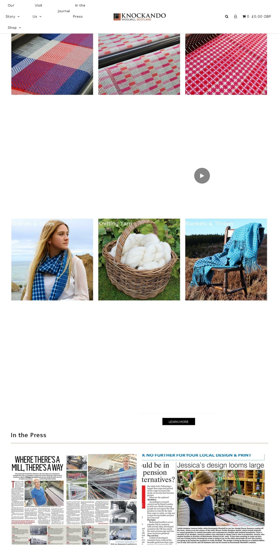 knockandowoolmill.com — Shopify storefront screenshot