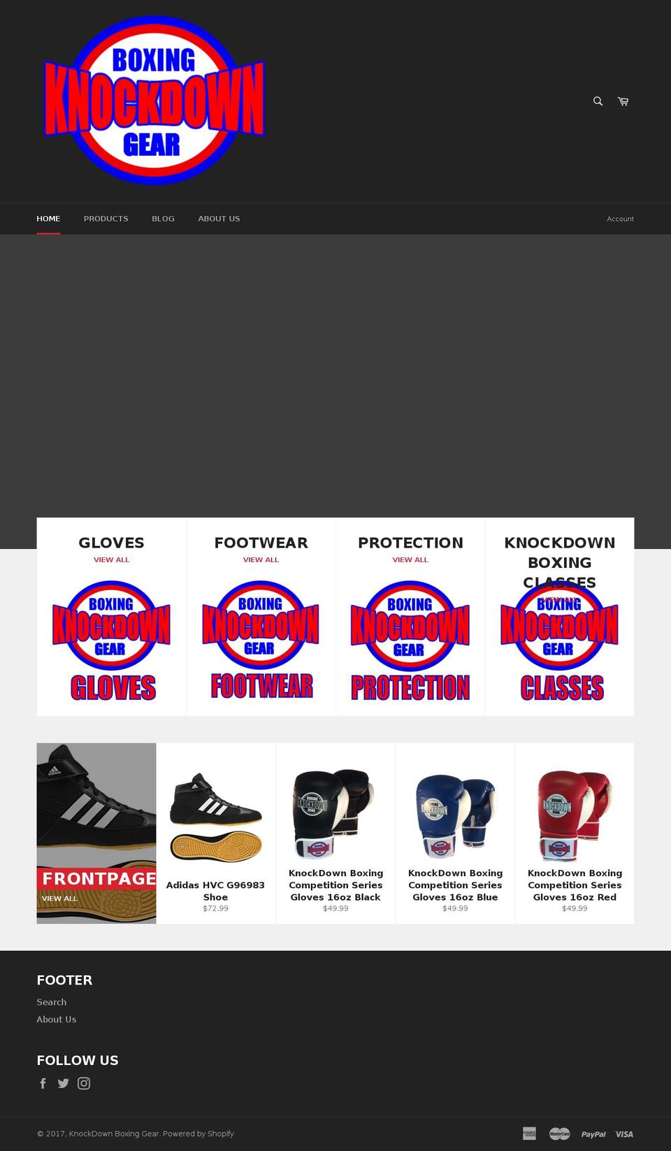 knockdownboxing.com shopify website screenshot