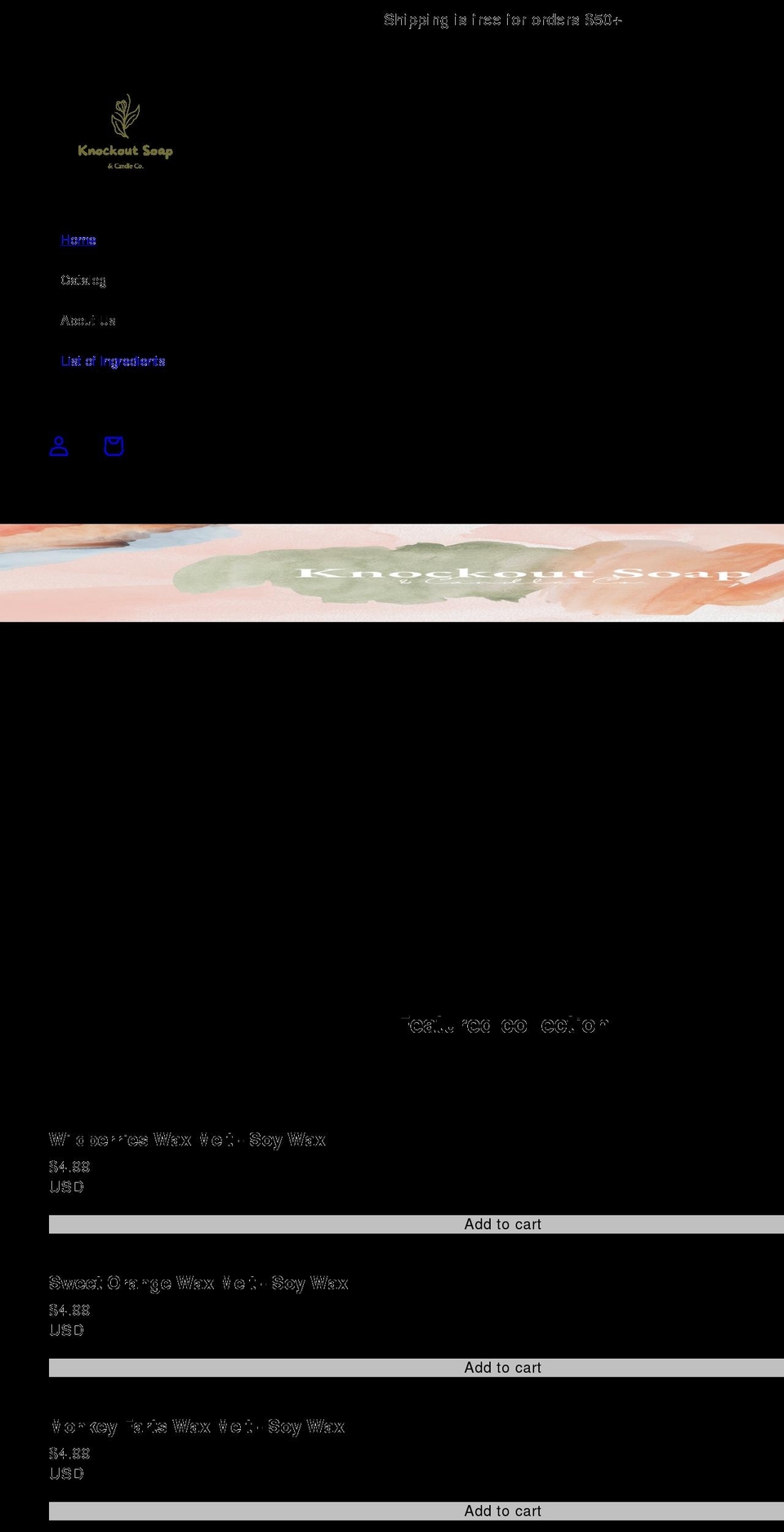 knockoutsoap.com shopify website screenshot