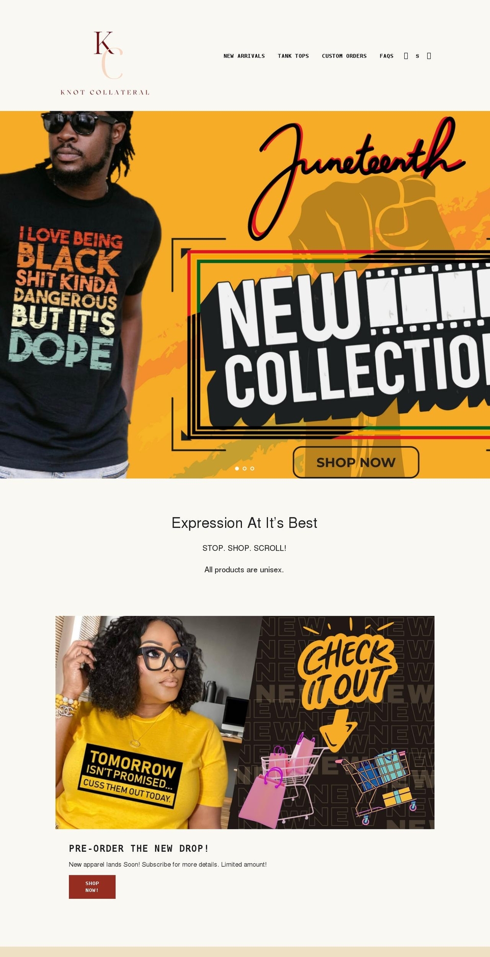 knotcollateral.com shopify website screenshot