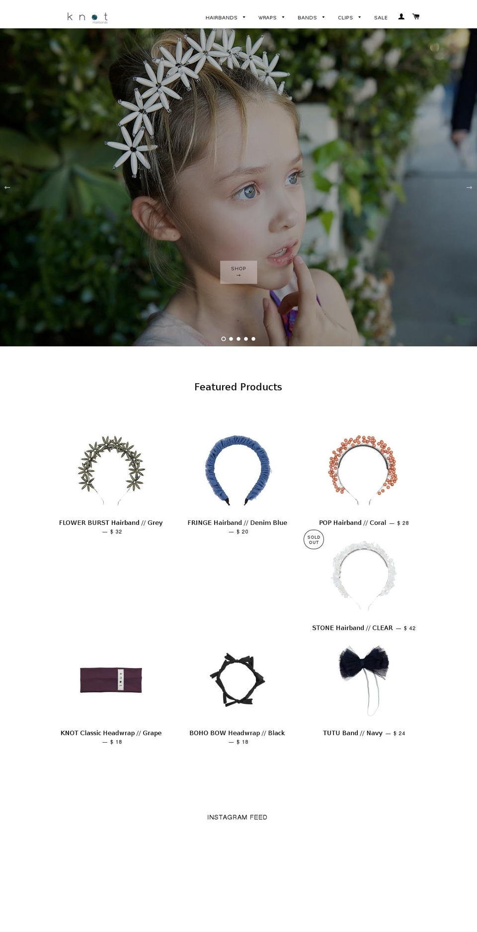 knothairbands.com shopify website screenshot