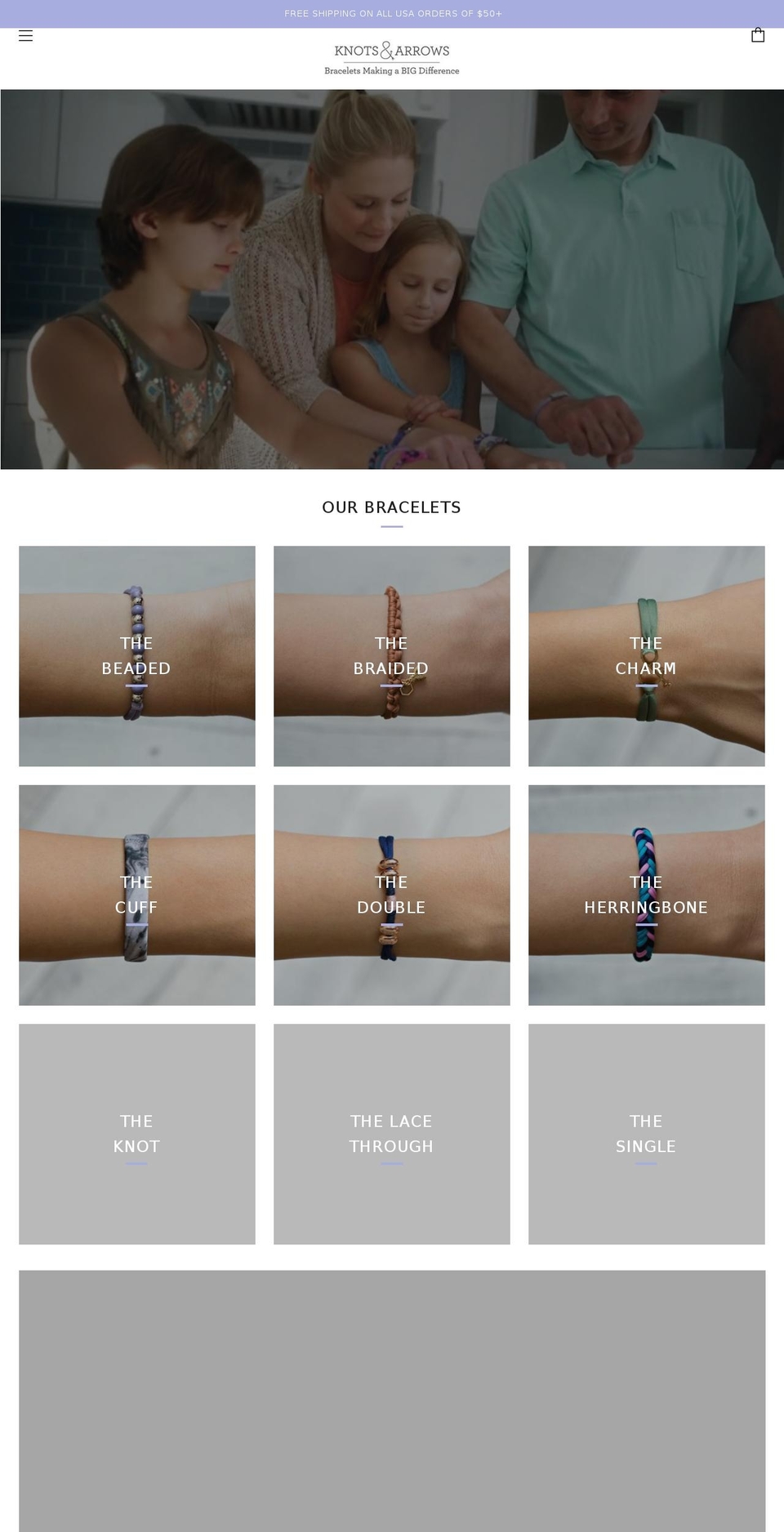 knotsandarrows.com — Shopify storefront screenshot