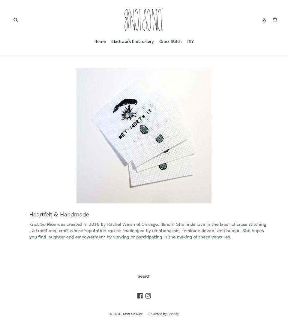 knotsonicehandmade.com — Shopify storefront screenshot