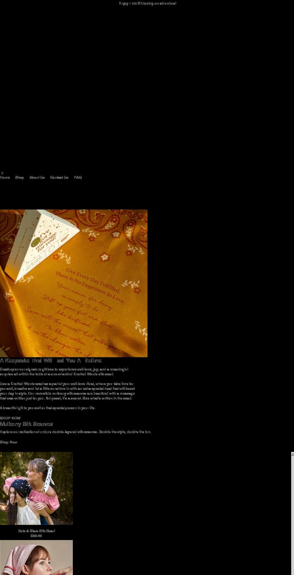 knottedwords.com shopify website screenshot