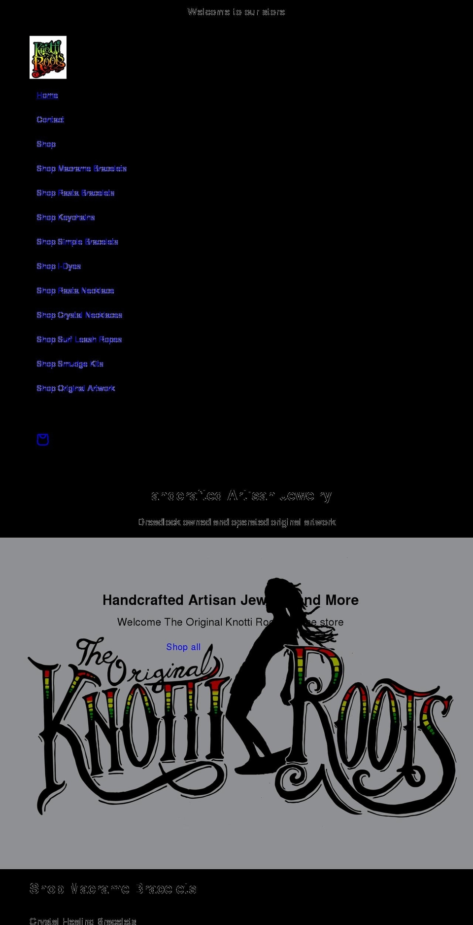 knottiroots.com shopify website screenshot