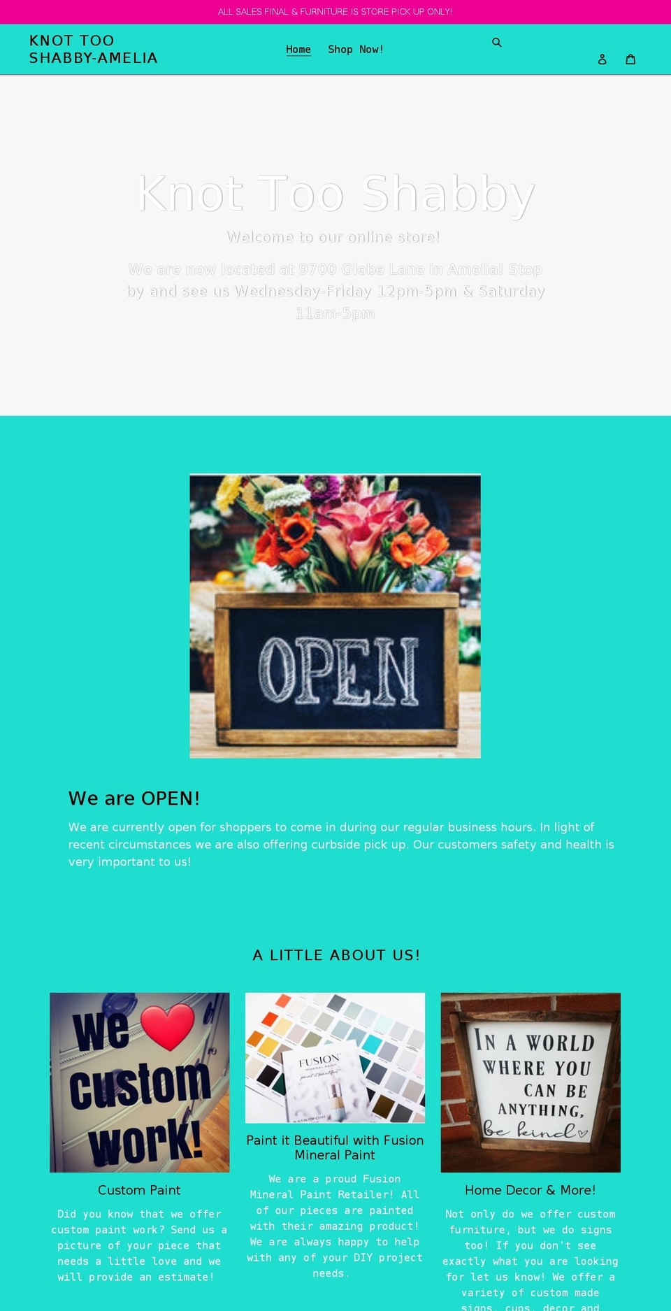 knottooshabbyrva.com shopify website screenshot