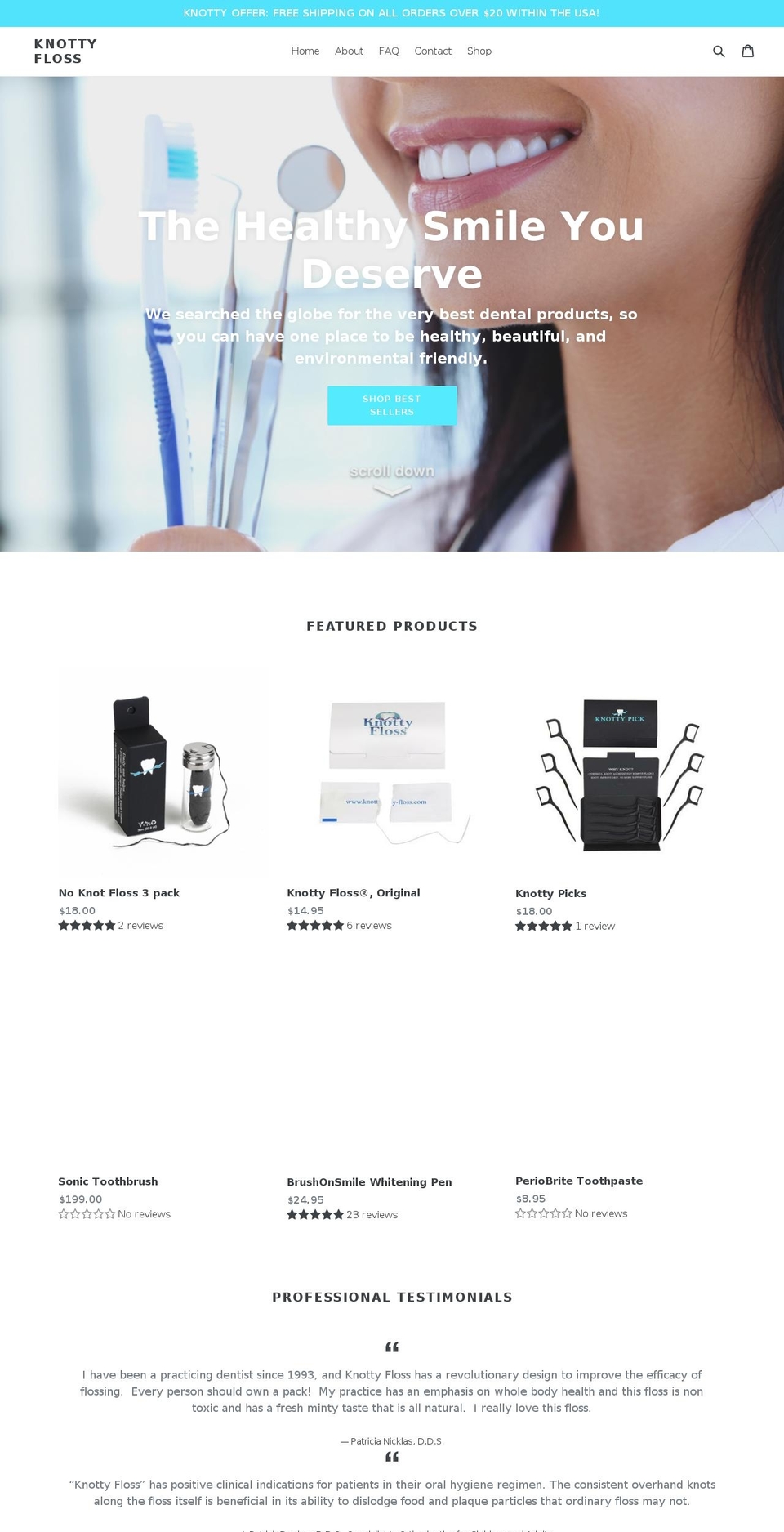 knotty-floss.com — Shopify storefront screenshot