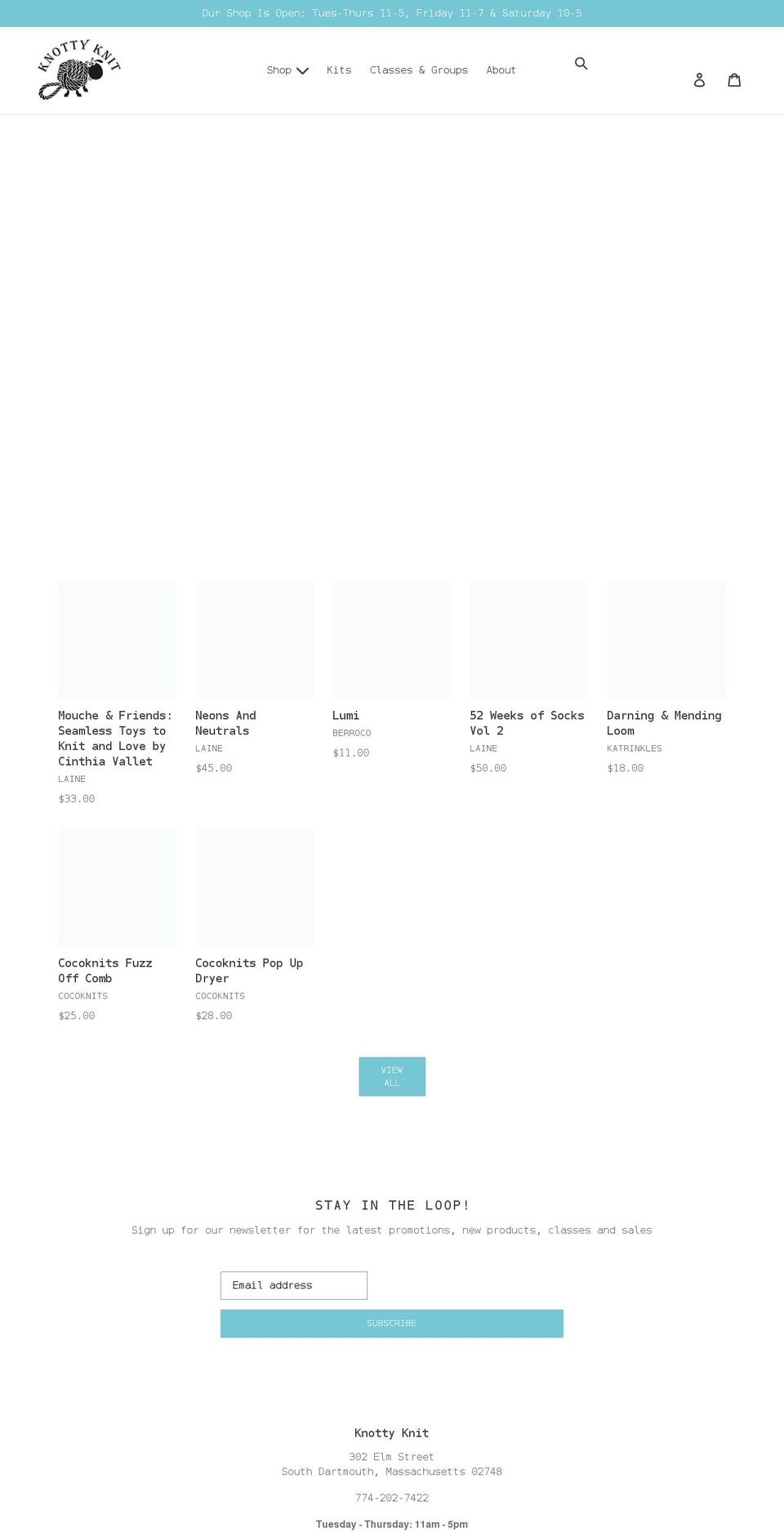 knottyknit.com shopify website screenshot