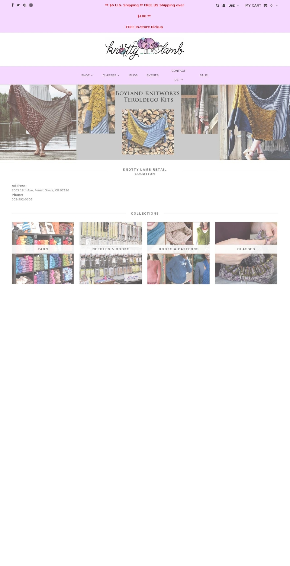 knottylamb.com — Shopify storefront screenshot