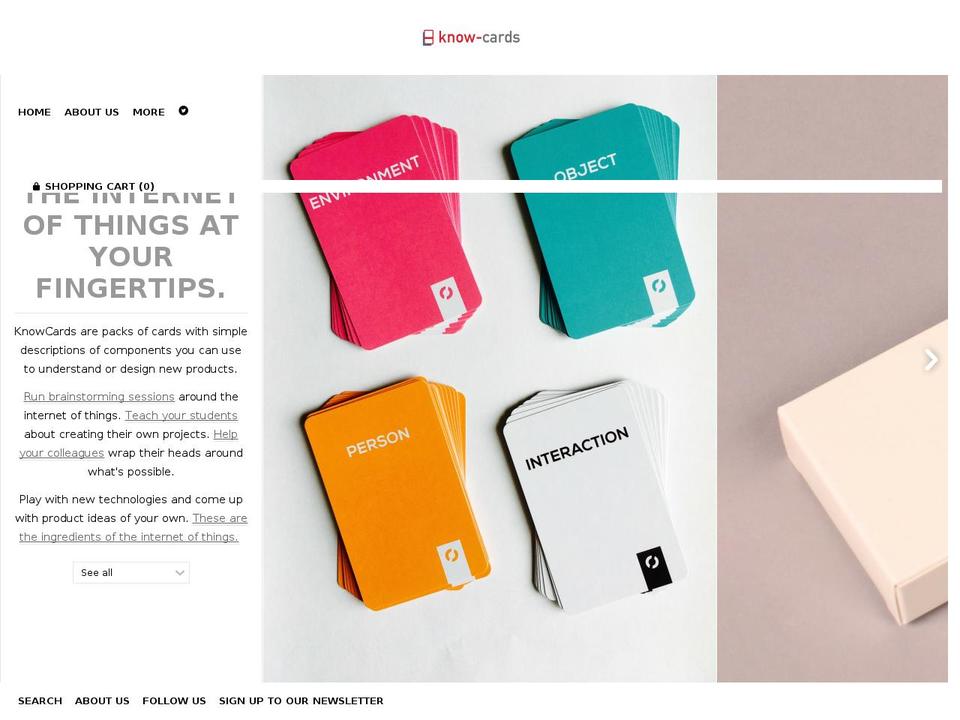 know-cards.com shopify website screenshot