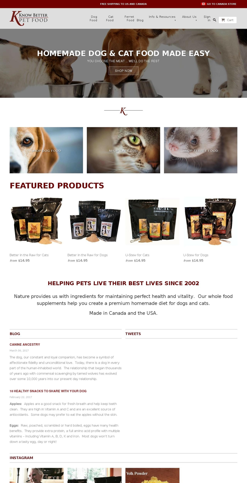 knowbettercatfood.com shopify website screenshot