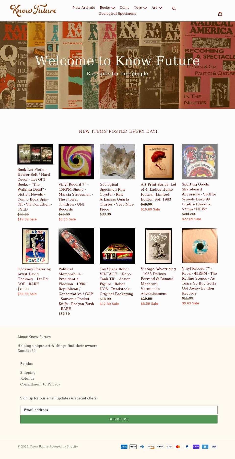 knowfuturegallery.com shopify website screenshot