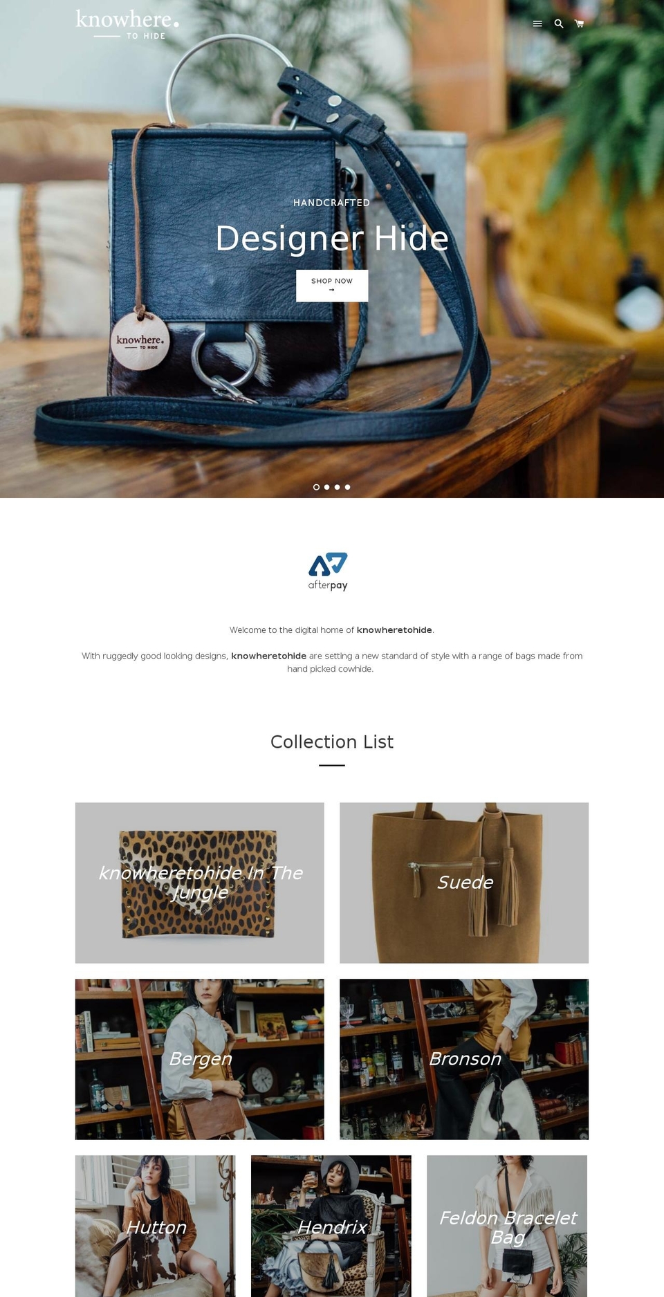knowheretohide.com shopify website screenshot