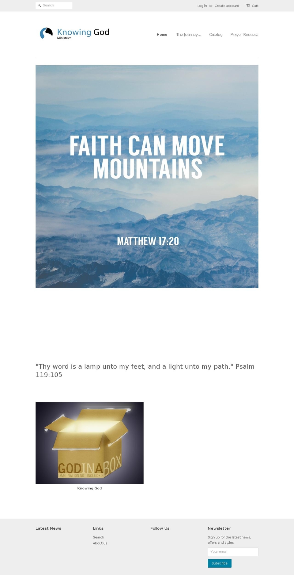knowinggodministries.org shopify website screenshot
