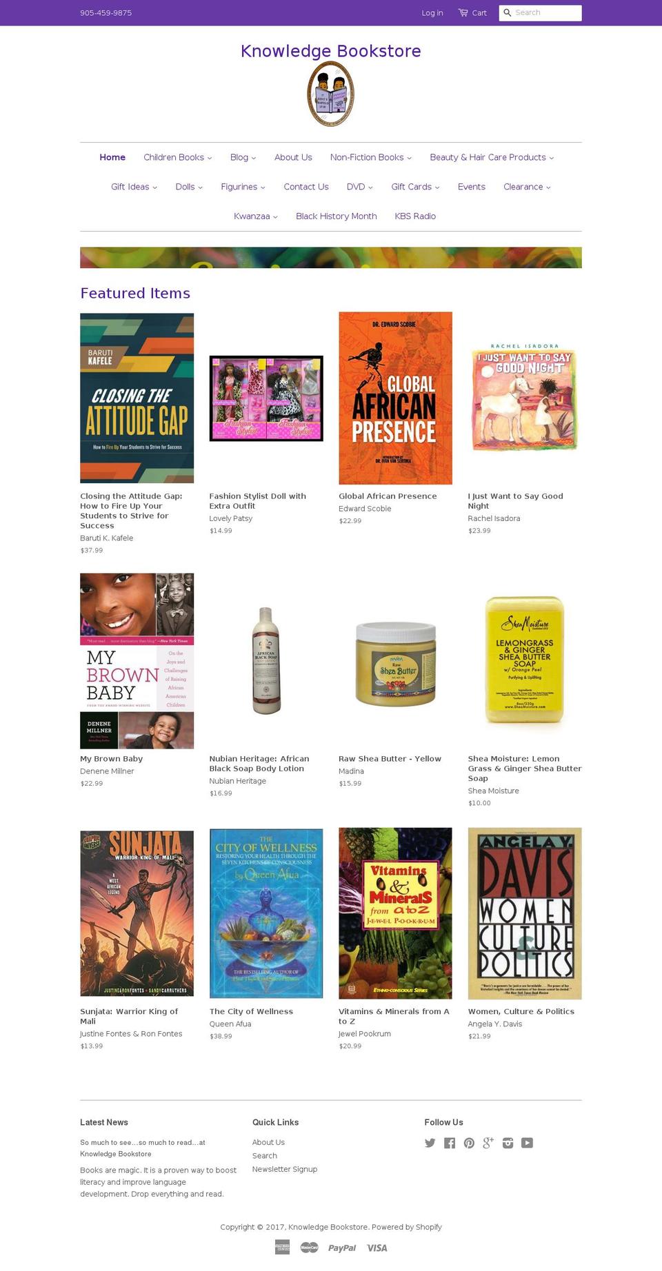 knowledgebookstore.com shopify website screenshot