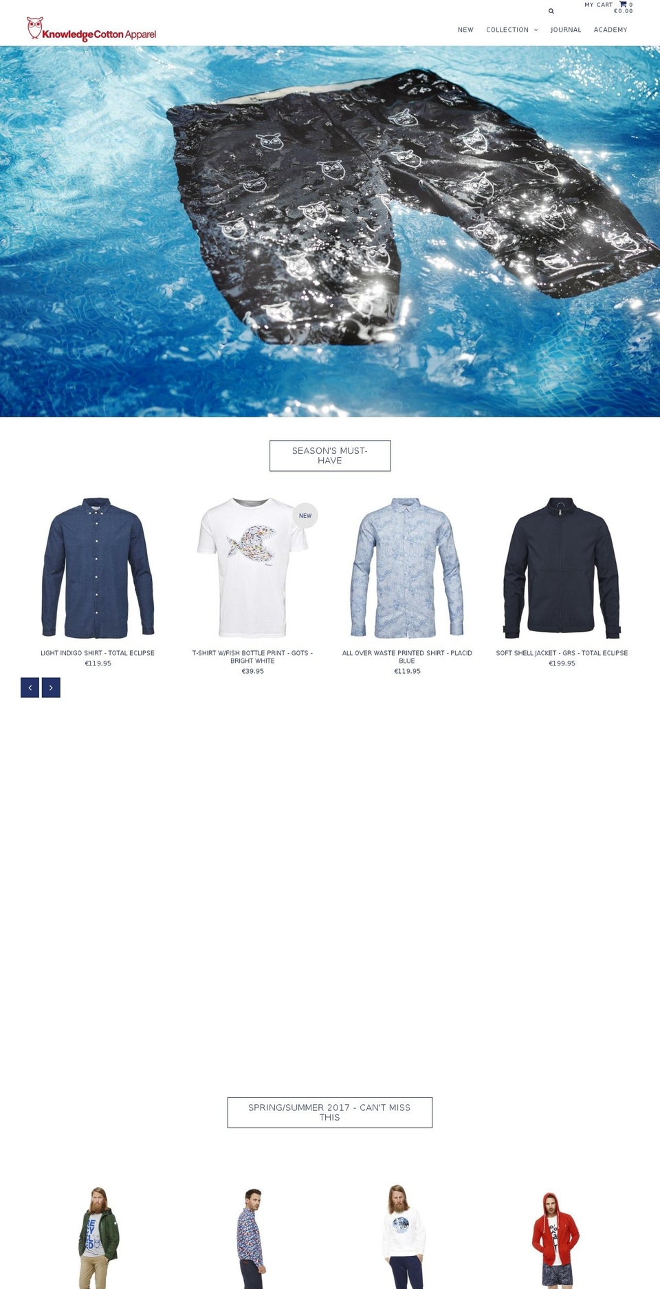 knowledgecottonapparel.com shopify website screenshot