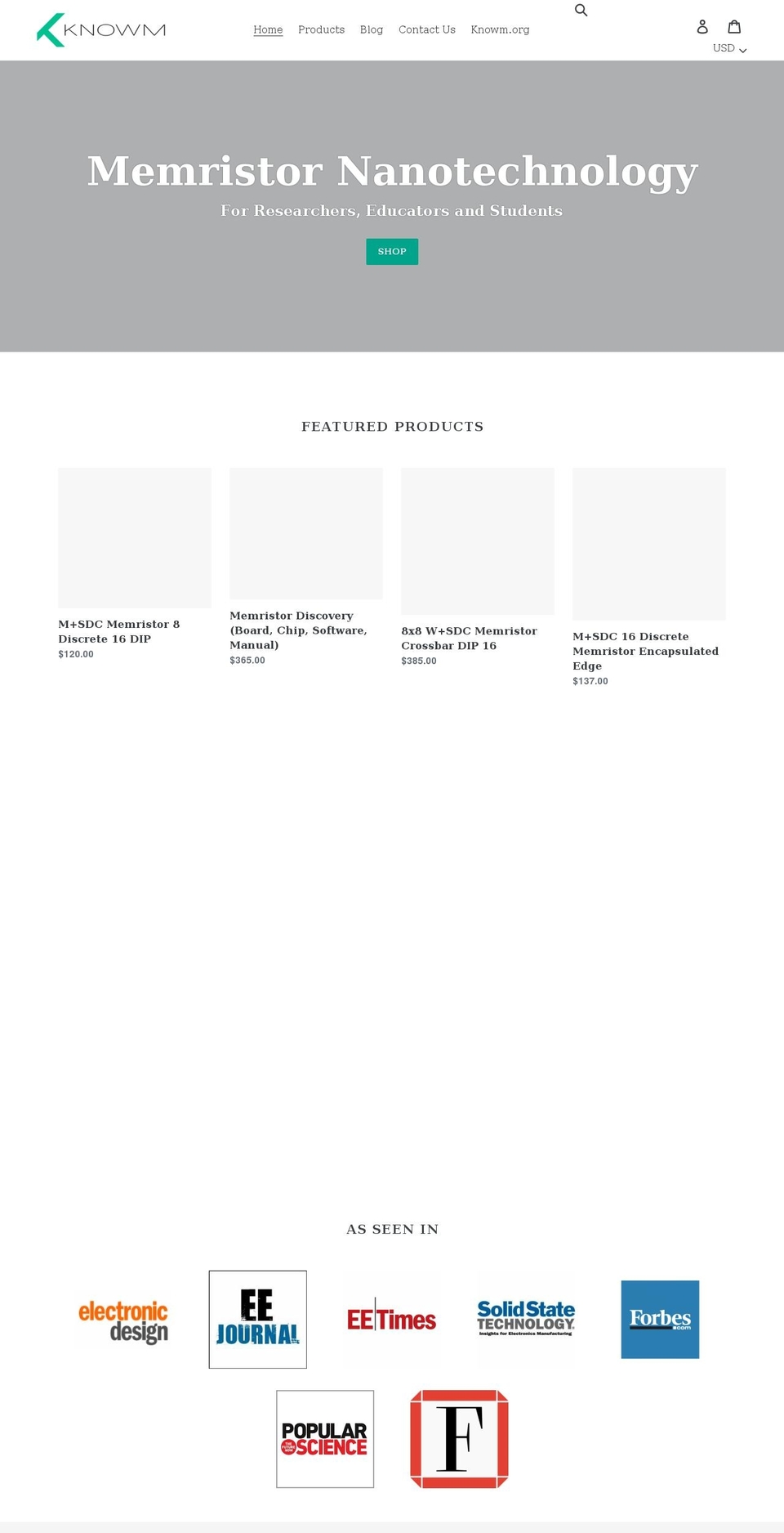 knowm.com shopify website screenshot