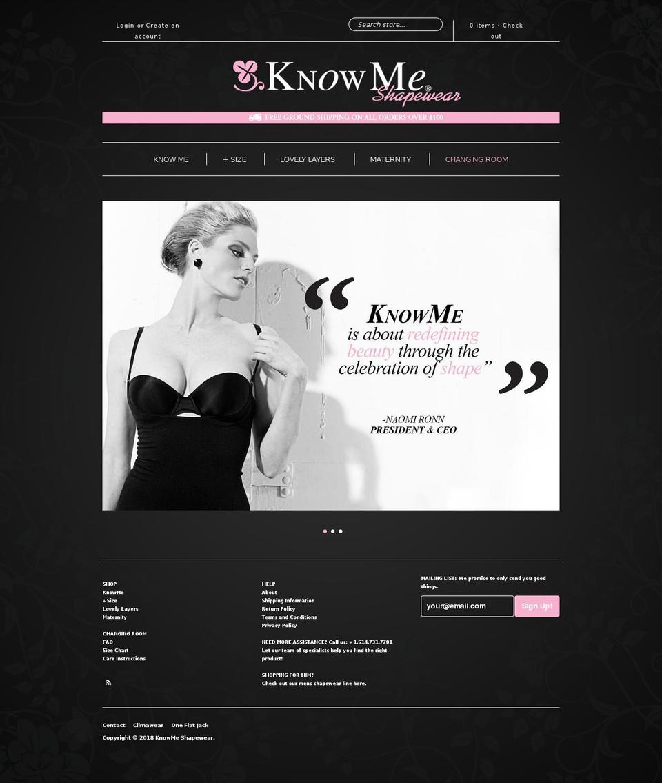 knowmeshape.com — Shopify storefront screenshot