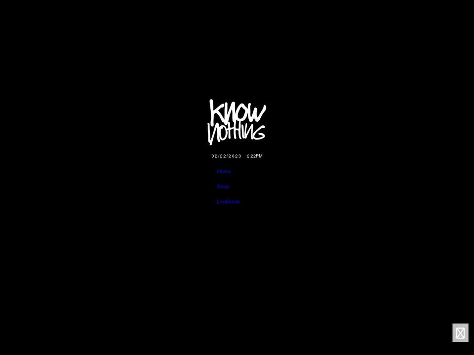 knownothing.us shopify website screenshot