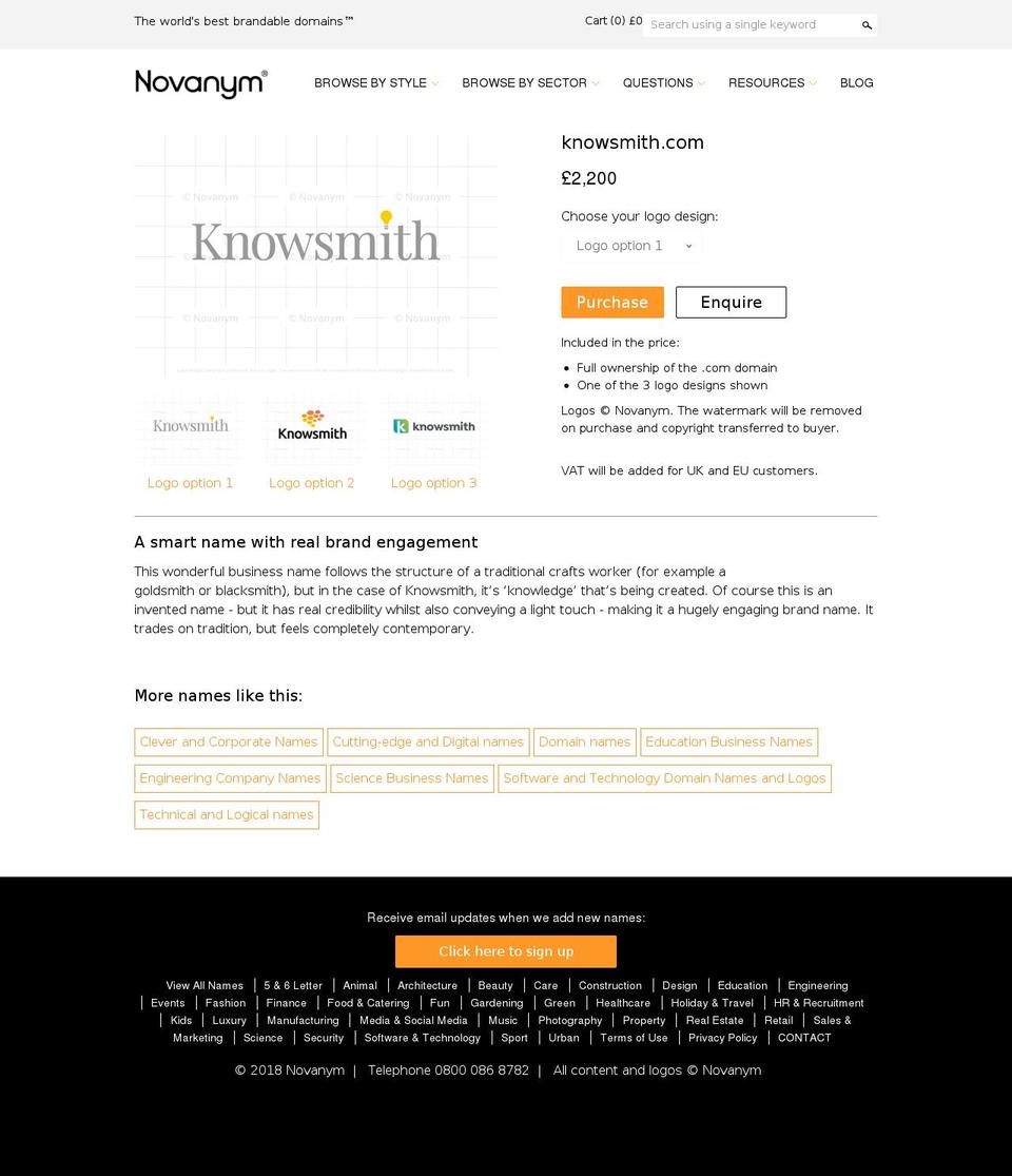 LIVE + Wishlist Email Shopify theme site example knowsmith.com
