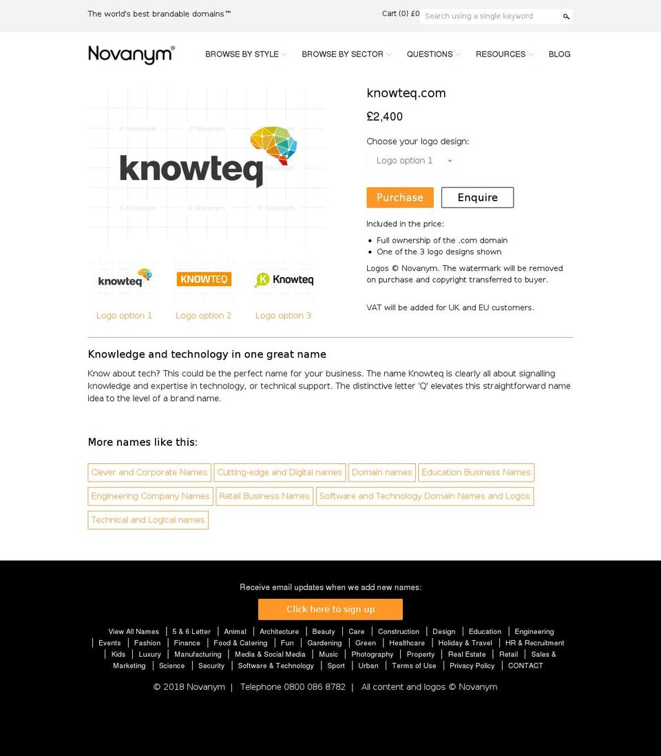 knowteq.com — Shopify storefront screenshot