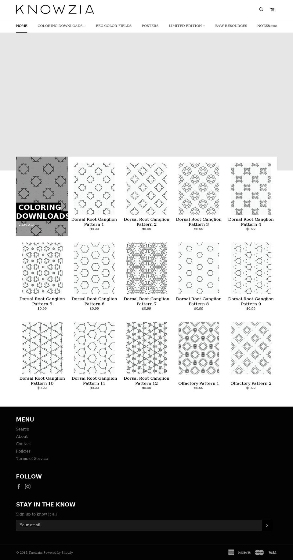 knowzia.com — Shopify storefront screenshot