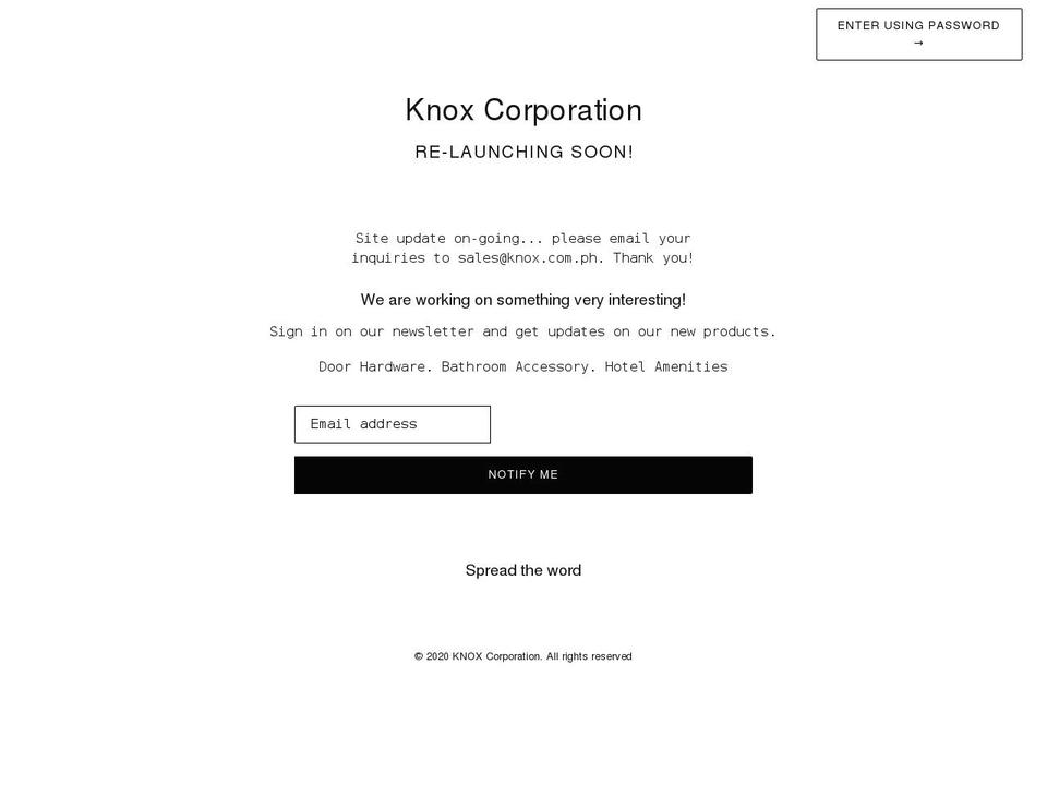 knox.com.ph shopify website screenshot