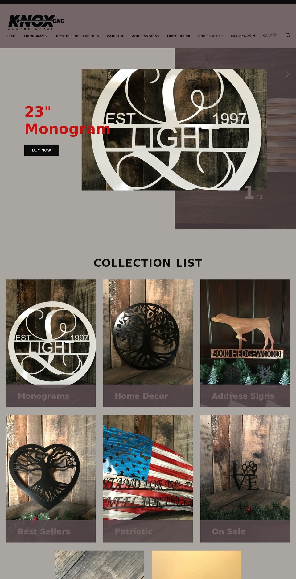 knoxcnc.net shopify website screenshot
