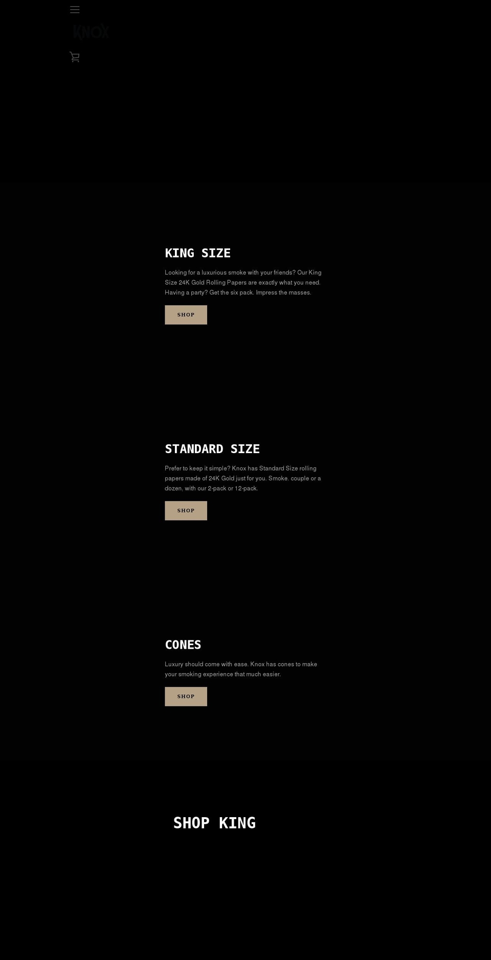 knoxgoldpaper.com shopify website screenshot