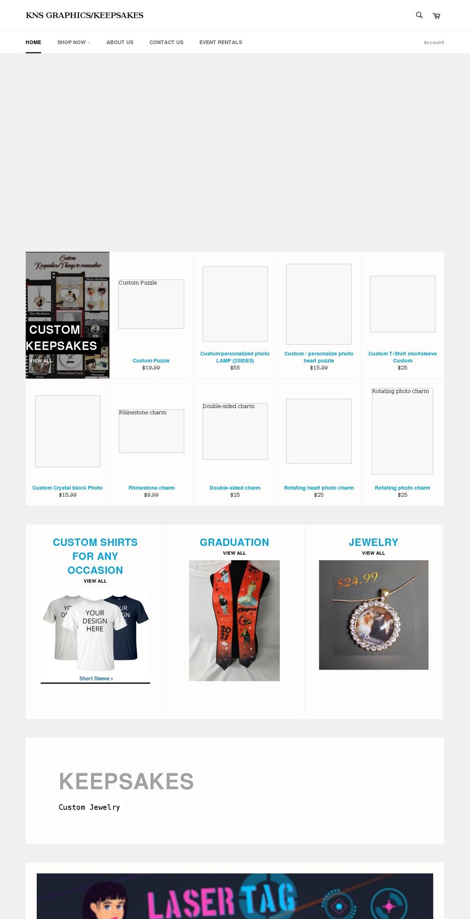 knsgraphics.com shopify website screenshot