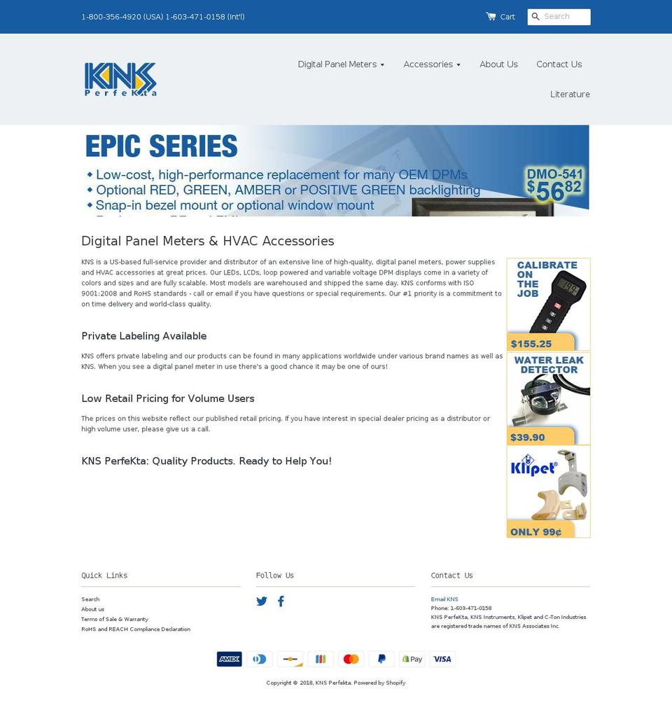 knsinstruments.com shopify website screenshot
