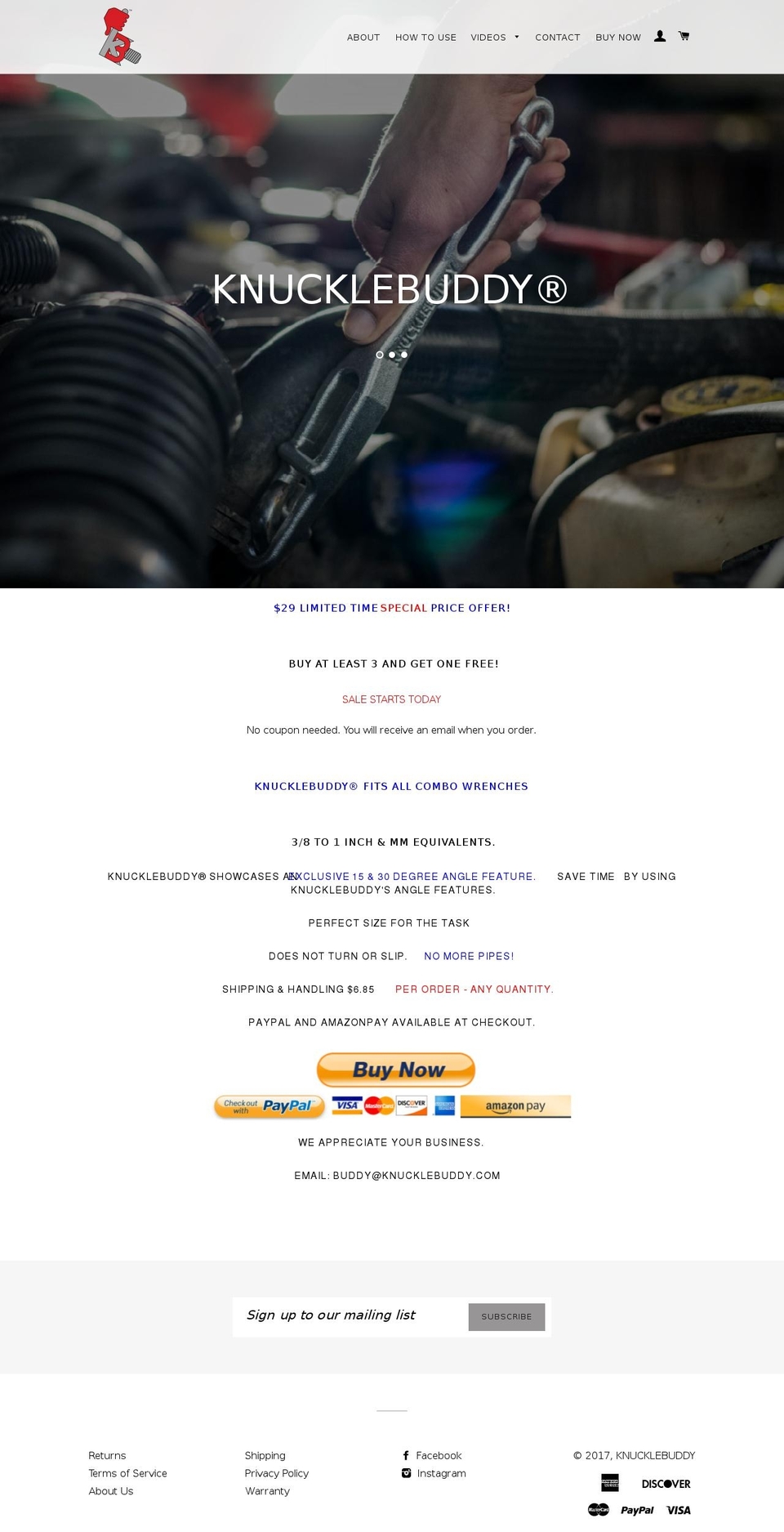 knucklebuddy.com shopify website screenshot