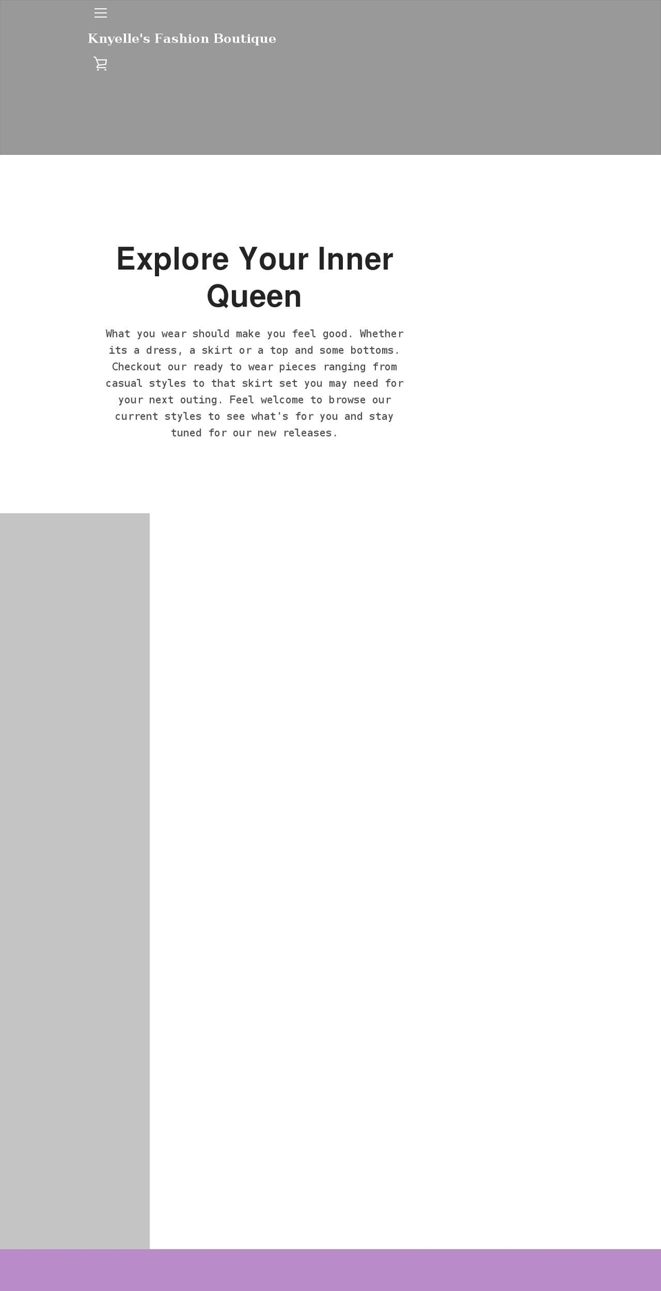 knyellesfashionboutique.com shopify website screenshot
