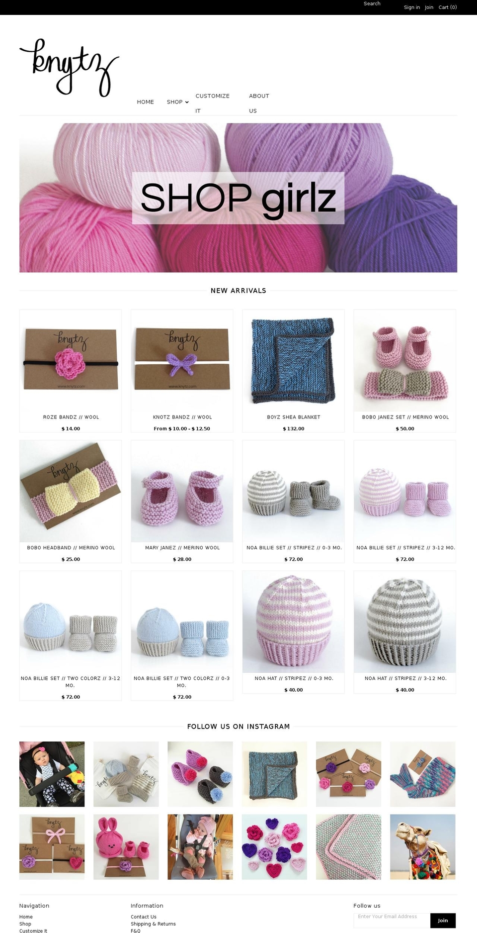 knytz.com shopify website screenshot