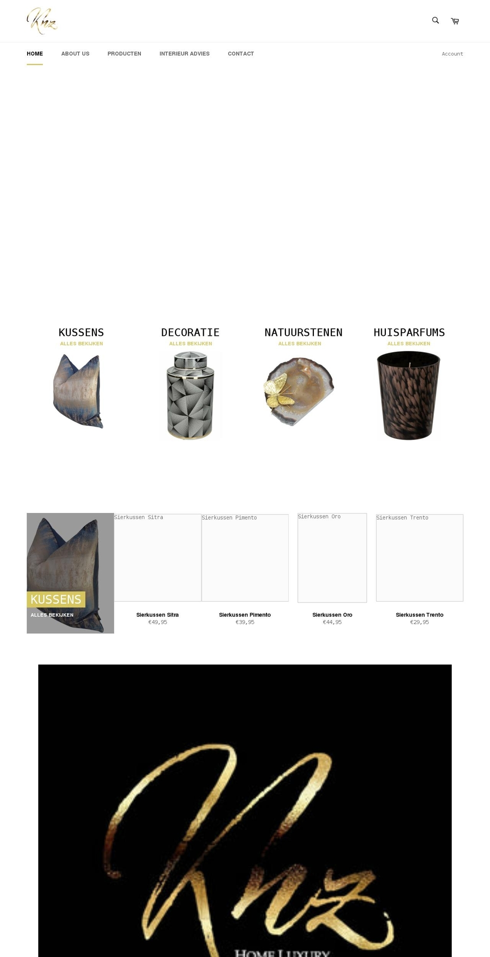 knzhomeluxury.com shopify website screenshot