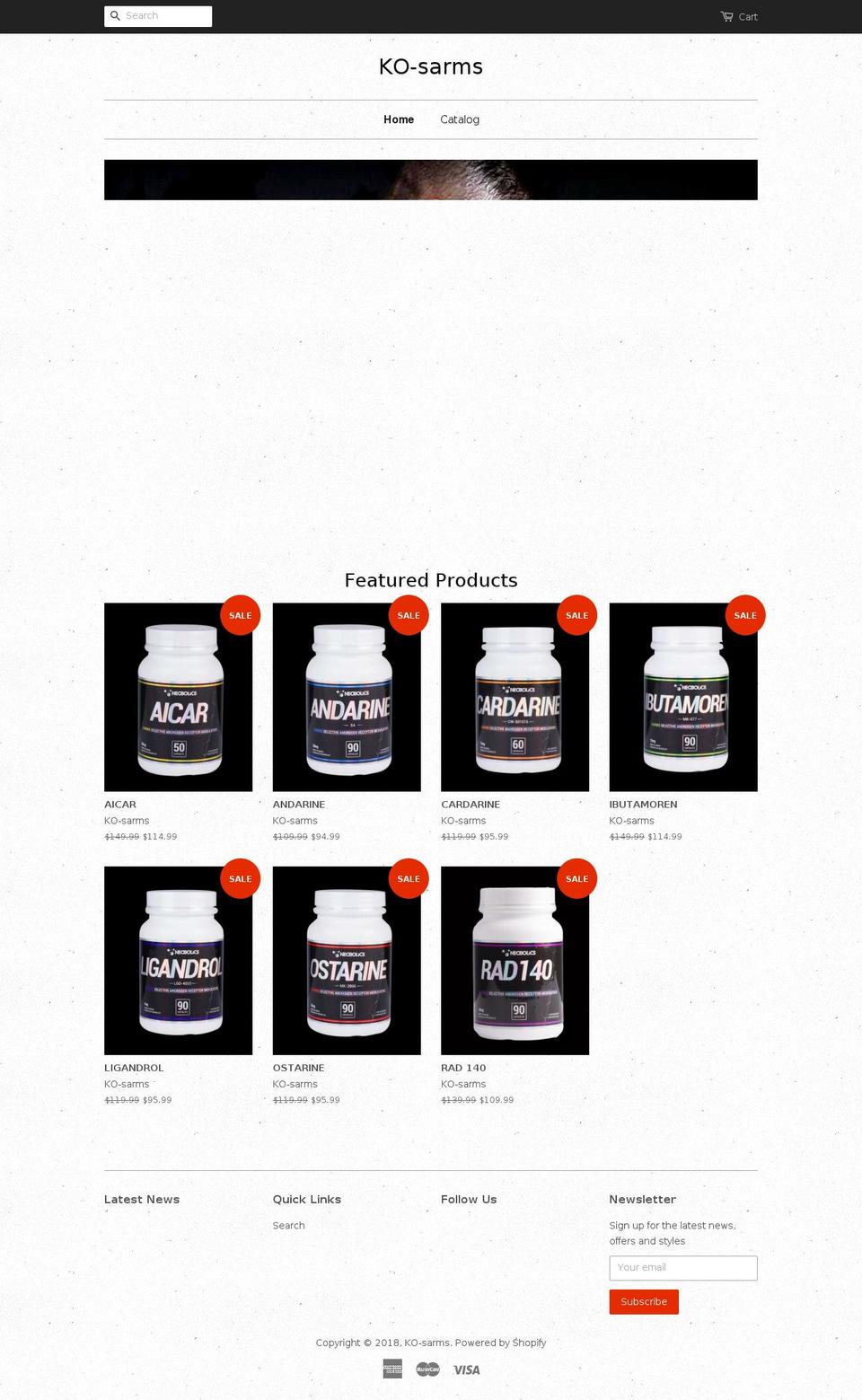 ko-sarms.com — Shopify storefront screenshot