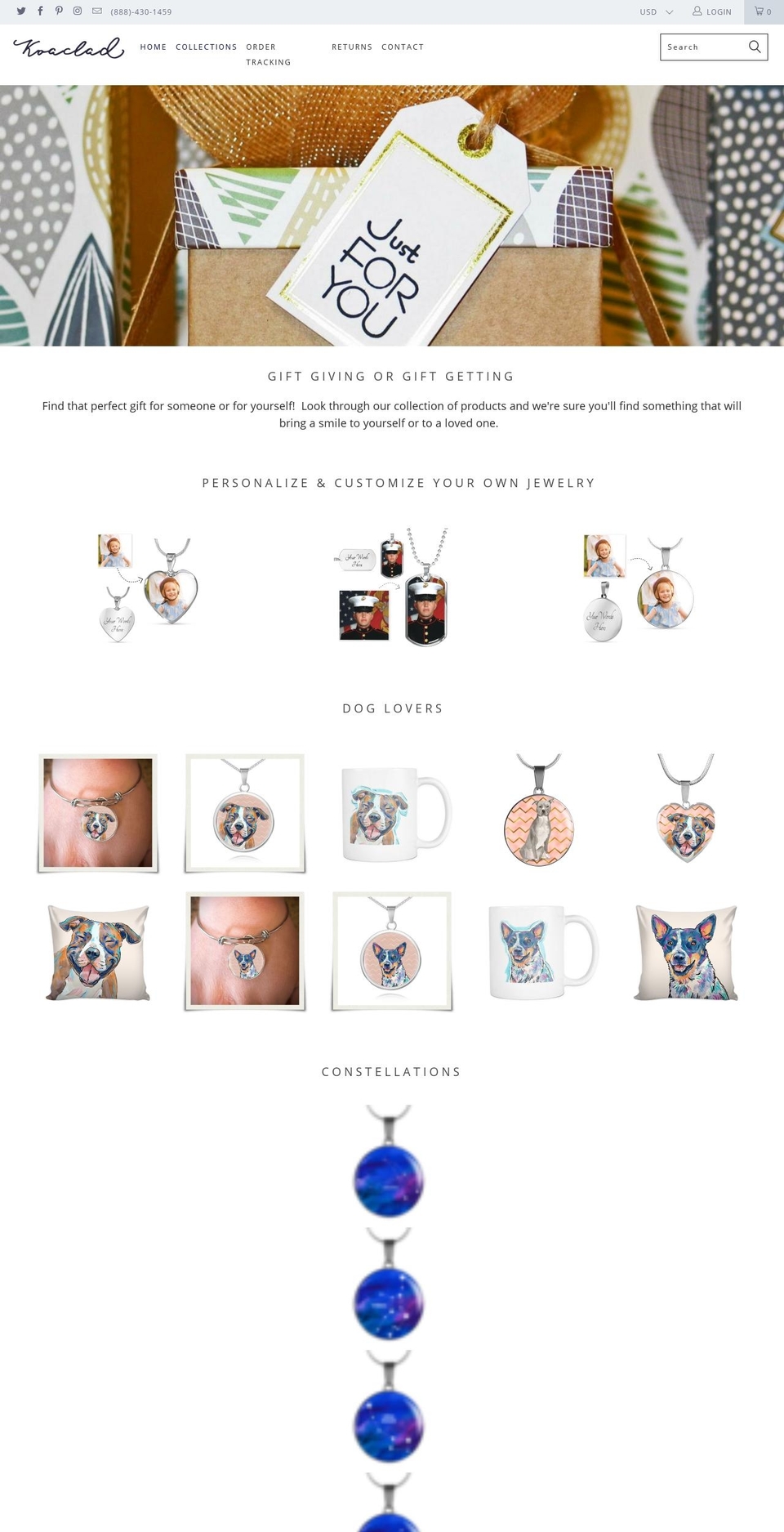 koaclad.com shopify website screenshot