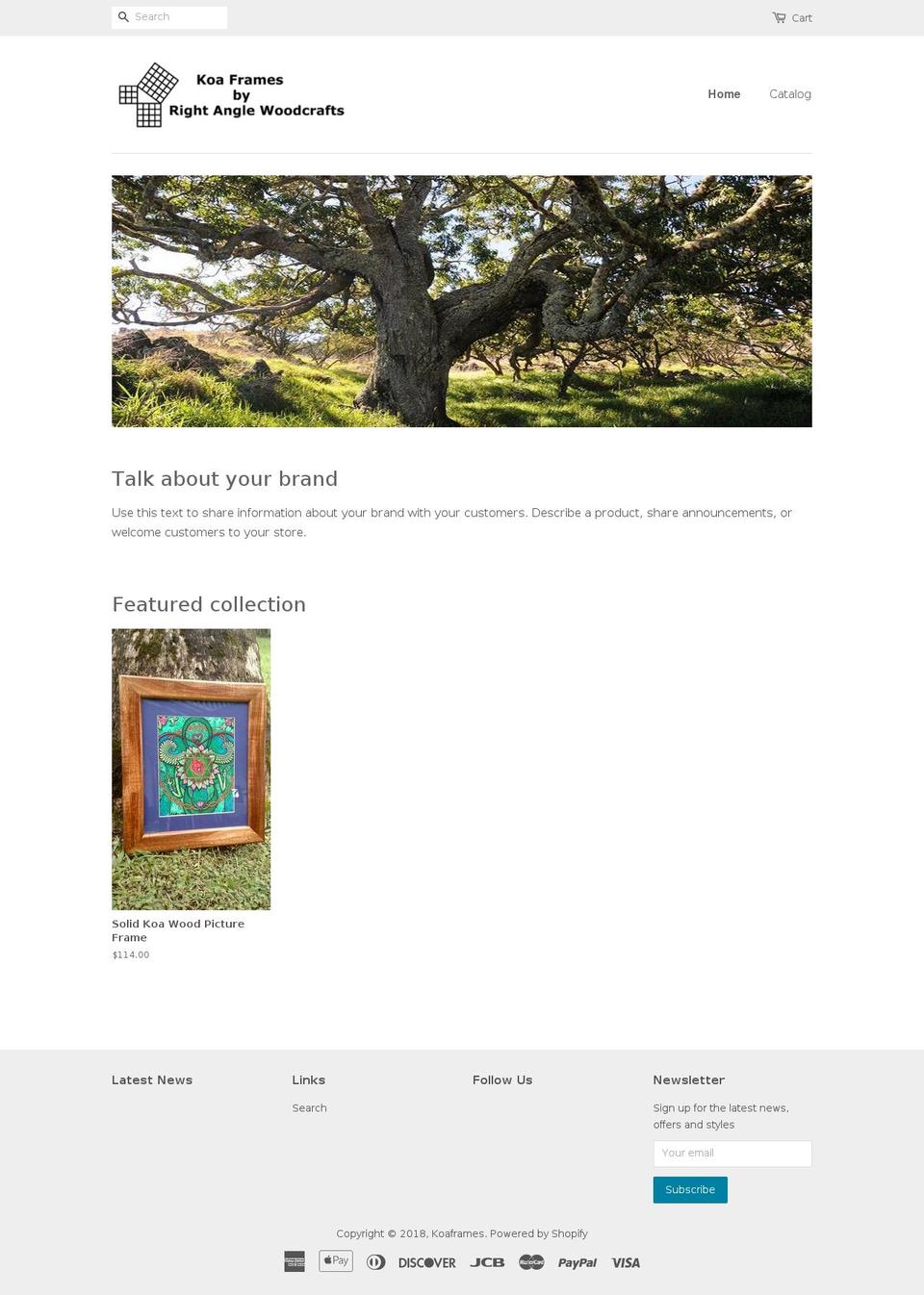 koaframes.com — Shopify storefront screenshot