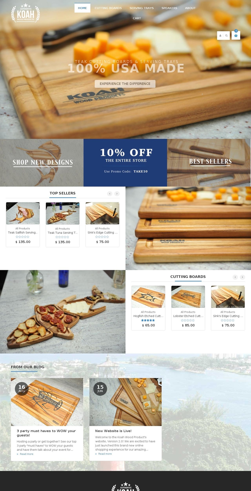koahwoodproducts.com shopify website screenshot