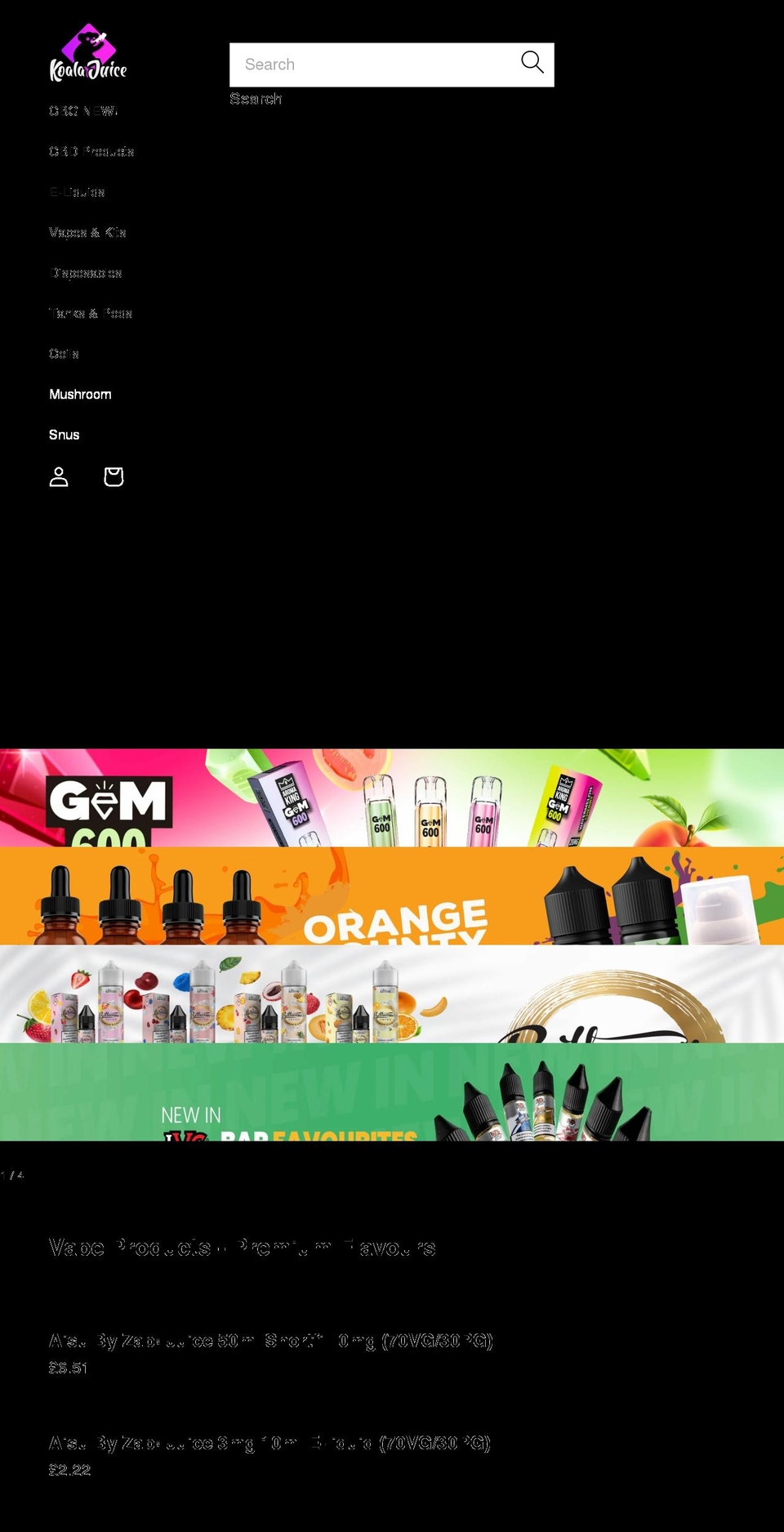 koala-juice.com shopify website screenshot